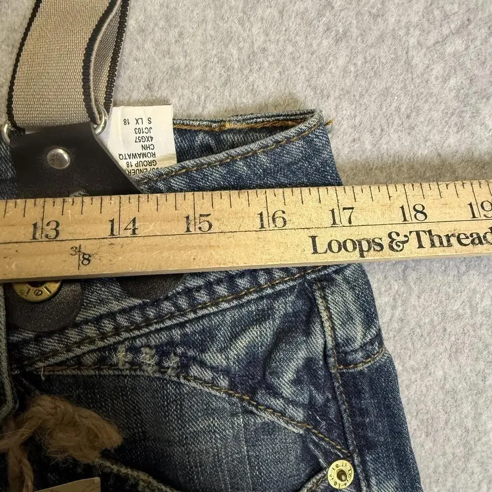 NEW LEI Teens Juniors Size 11 Bib Jeans Overalls Y2K NOS